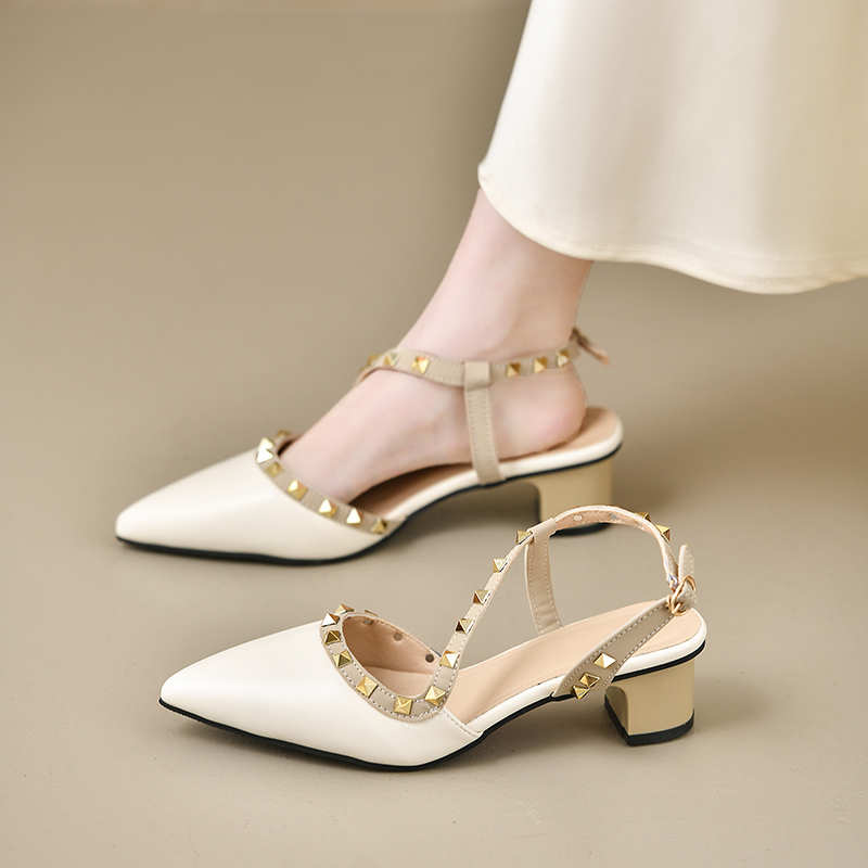 Women'S Shoes Trendy - Kadın Parlak Arka Tokalı Askılı Modaya
