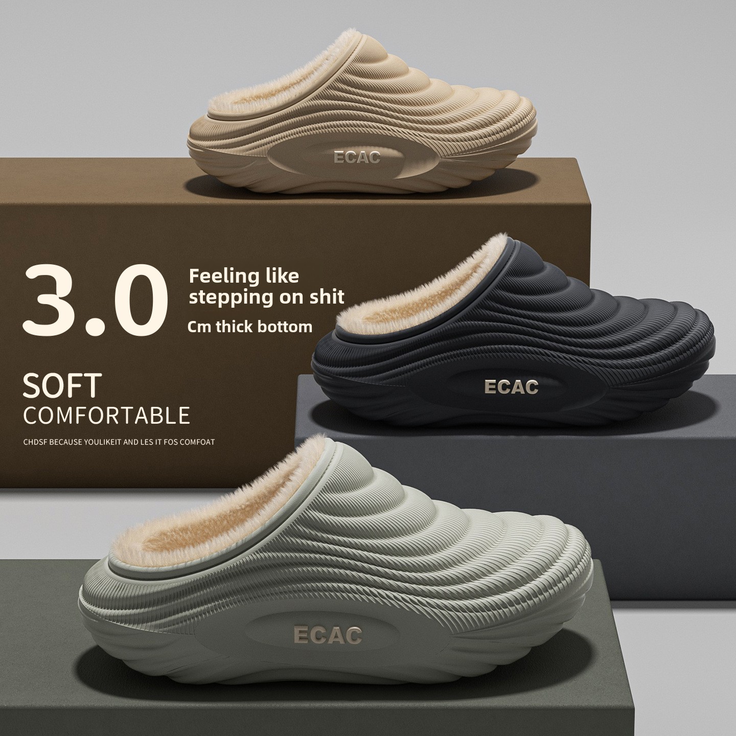 Women'S Shoes Water Resistant - Sıcak Uzun Peluş Su Geçirmez Eva