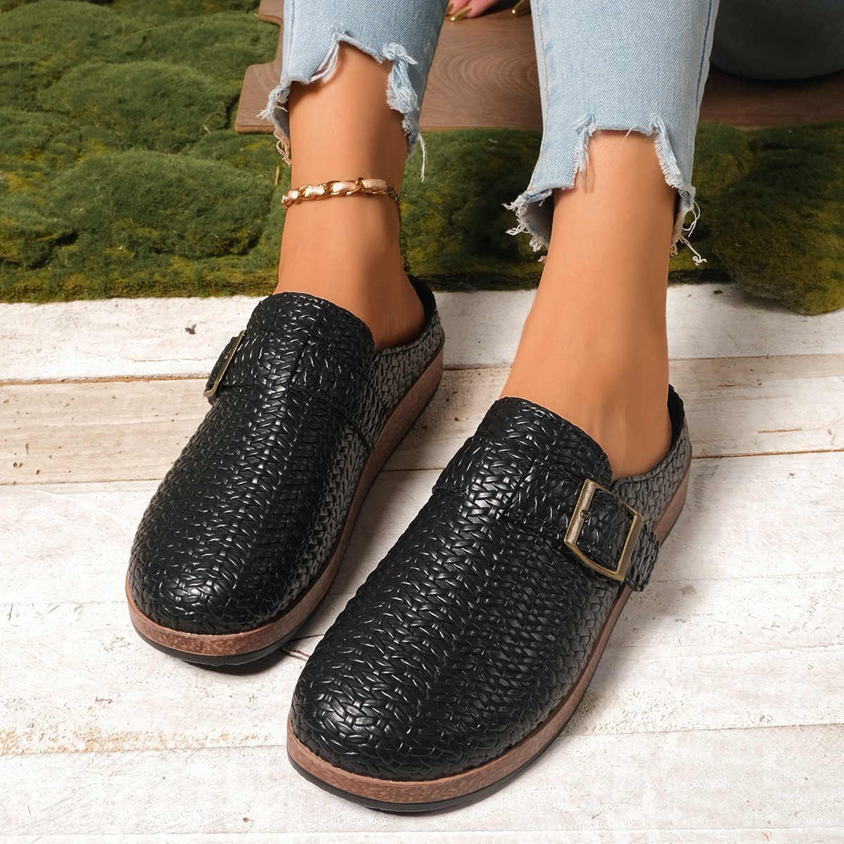 Slip On Mule Flat - Moda Yeni Rahat ve Dayanıklı Kalın