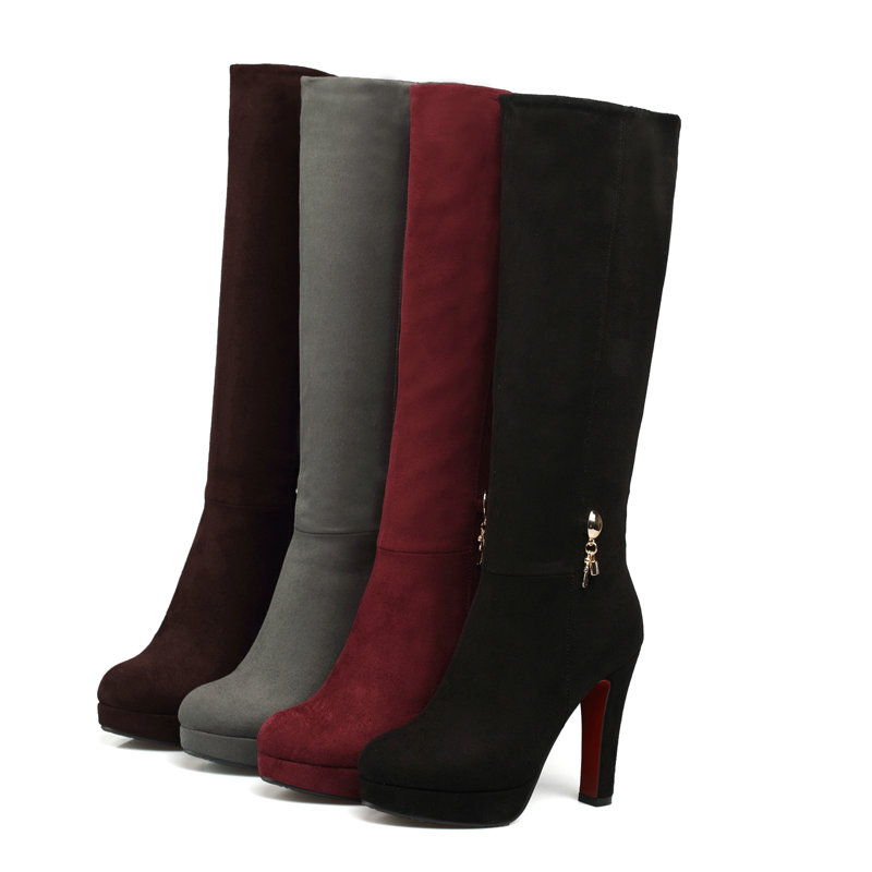 Suni Süet Nubuk Deri Bordo Gri - Block Heel Ankle Boots incelemesi ve fiyatı