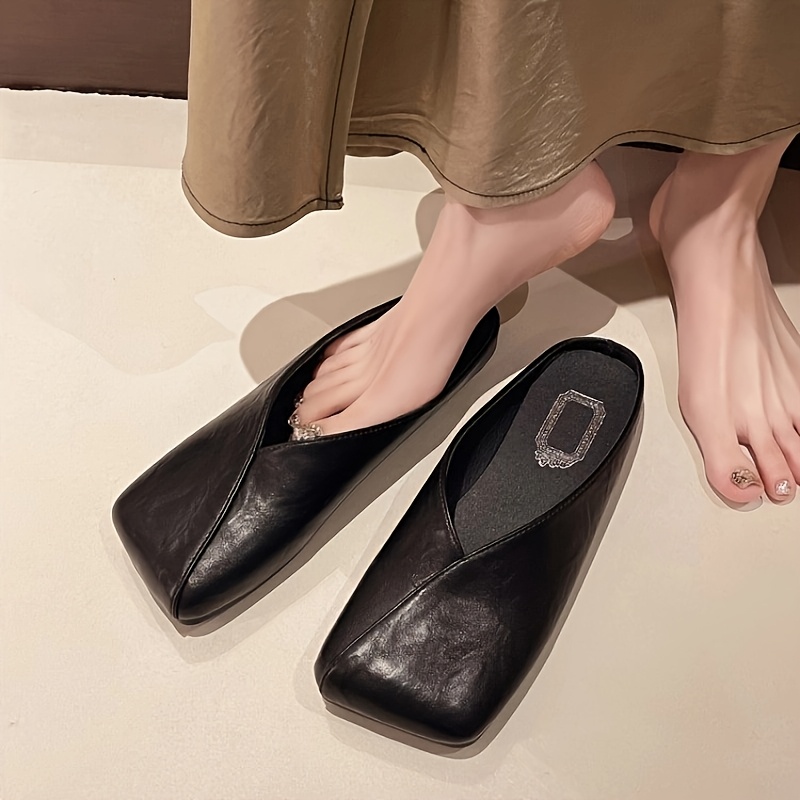 İlkbahar Yaz Yeni Kare Burunlu - Slip On Mule Flat incelemesi ve fiyatı