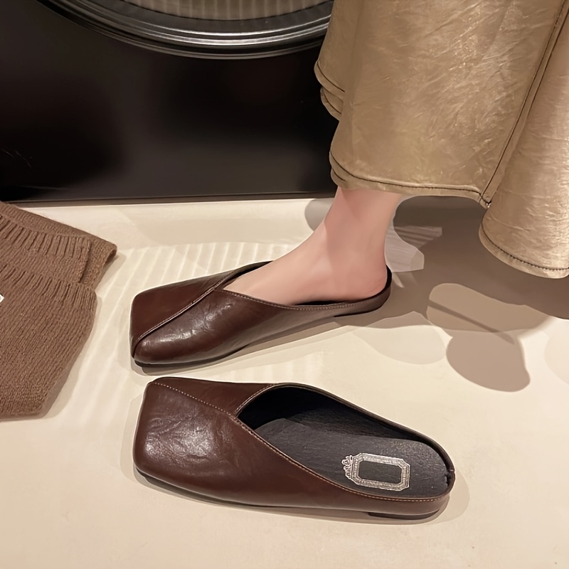 İlkbahar Yaz Yeni Kare Burunlu - Slip On Mule Flat incelemesi ve fiyatı
