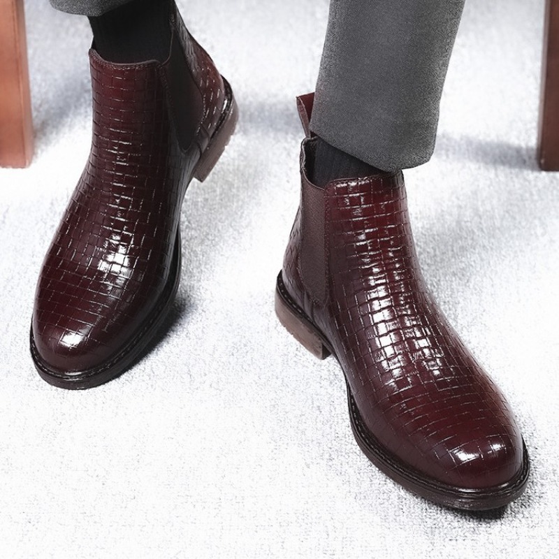 Erkek Dokuma Desenli Chelsea B - Block Heel Ankle Boots incelemesi ve fiyatı