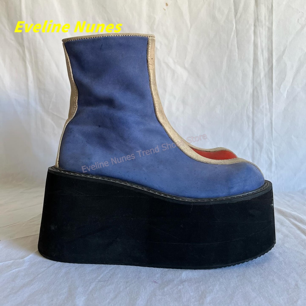Y2K Kırmızı Mavi Platform Bile - Block Heel Ankle Boots incelemesi ve fiyatı