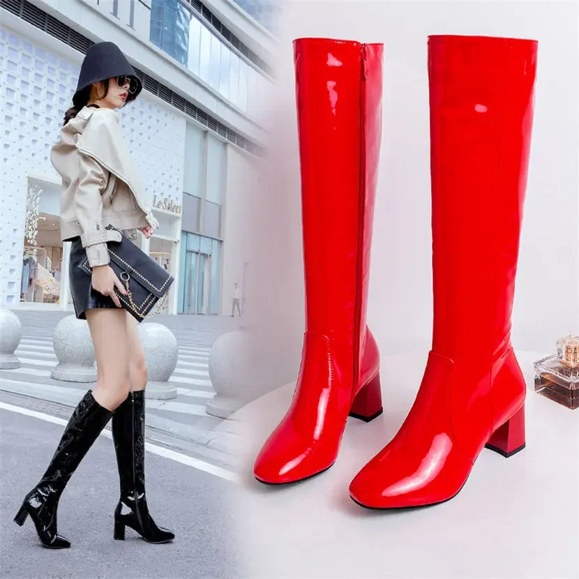 Kırmızı beyaz rugan kadın diz  - Block Heel Ankle Boots incelemesi ve fiyatı